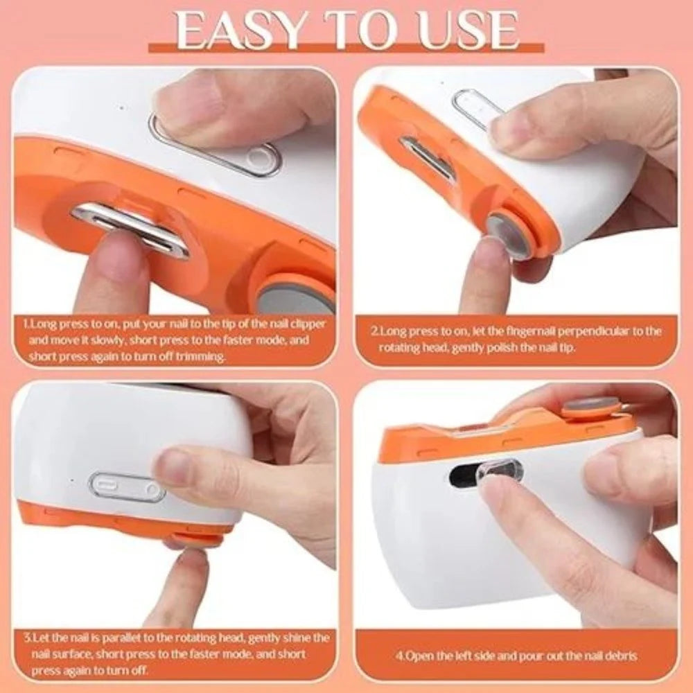 2 In 1 Automatic Electric Nail Clipper Baby Nail Trimmer Rechargeable Nail Clipper Nail Cutter