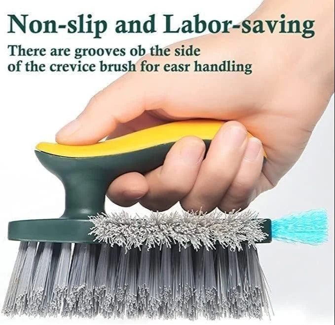 4 in 1 Tile Grout Cleaner Brush with Squeegee, V-Shape Gap Scrub Brush Crevice Cleaning Brush