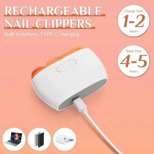 2 In 1 Automatic Electric Nail Clipper Baby Nail Trimmer Rechargeable Nail Clipper Nail Cutter