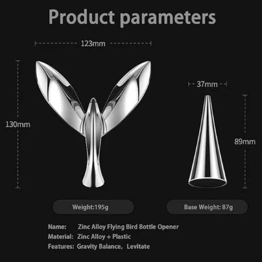 Stainless Steel Chrome Finish Balancing Bird Bottle Opener, Packaging Type: Box