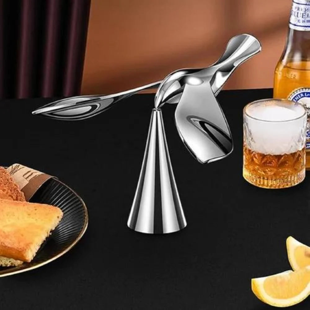 Stainless Steel Chrome Finish Balancing Bird Bottle Opener, Packaging Type: Box