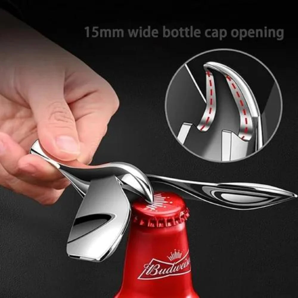 Stainless Steel Chrome Finish Balancing Bird Bottle Opener, Packaging Type: Box