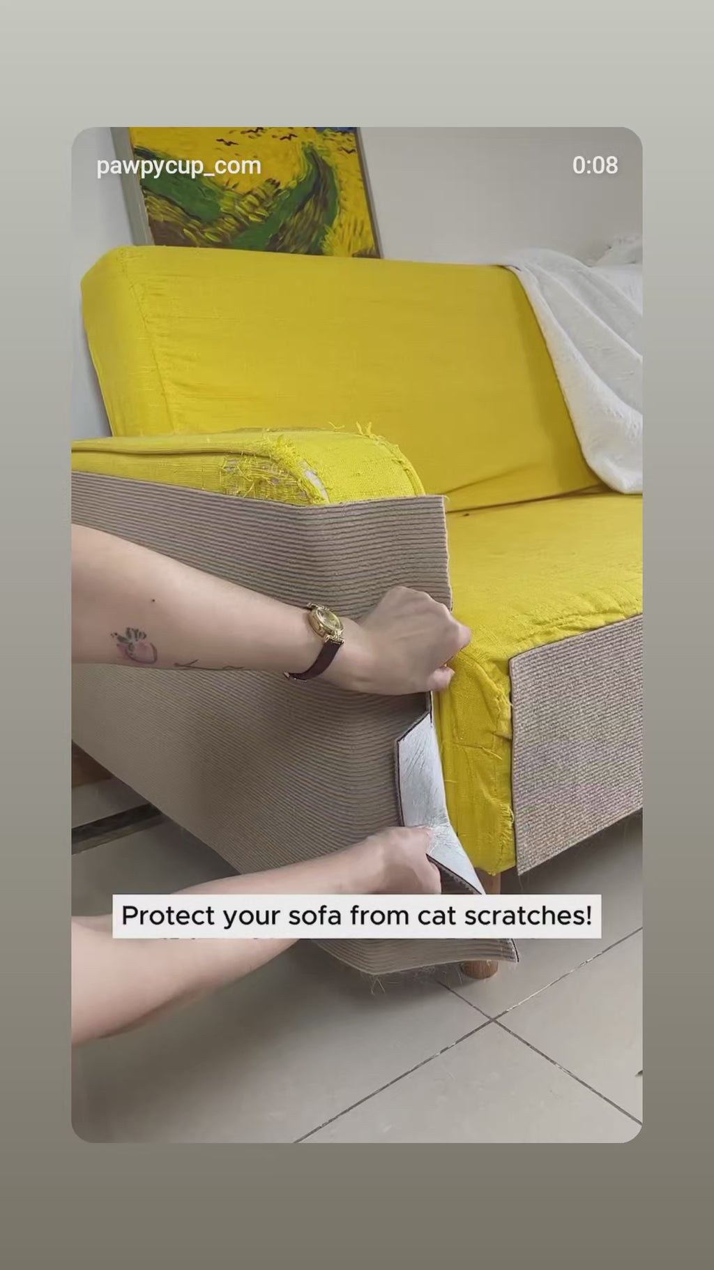 Cat Scratch Pad, Cut-to-Fit Cat Scratcher Mat Self Adhesive EB-EB-1-2200027308