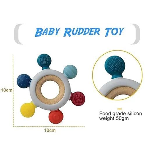 Rapid Baby Silicone Teether Silicone Baby Teether Wooden Ring Silicon Teether