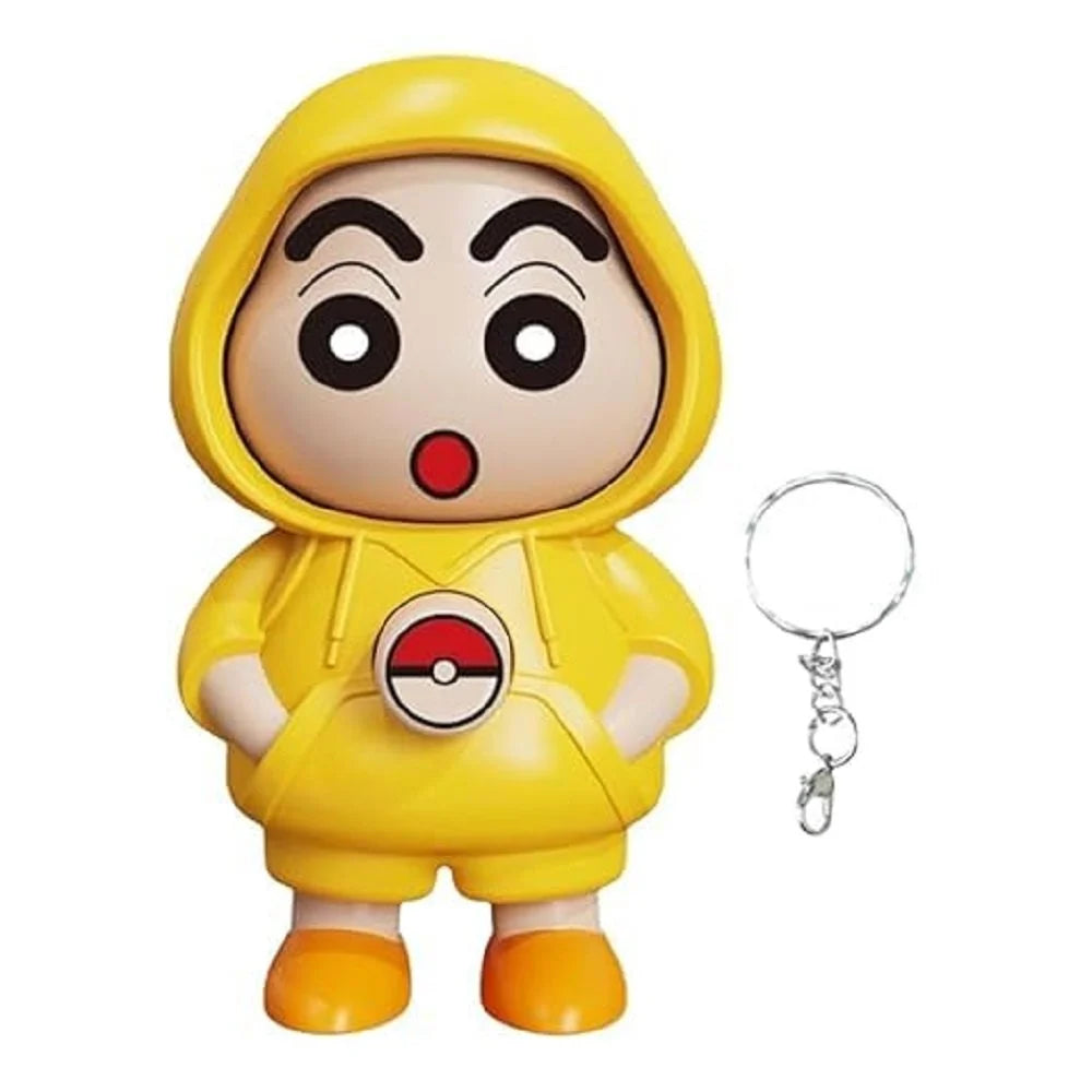 Shinchan Face Changing Keychain with 3 Expressions 3D Cartoon Character ABS Toy Key Holder