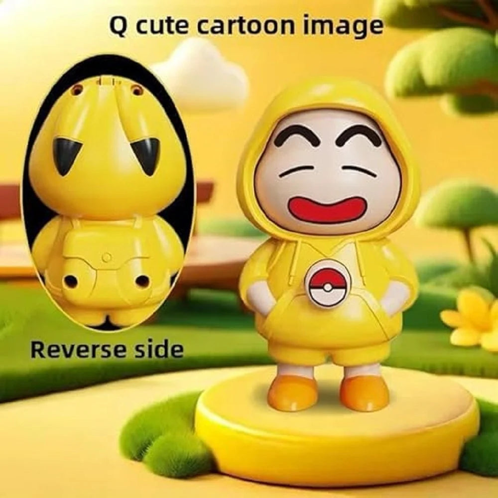 Shinchan Face Changing Keychain with 3 Expressions 3D Cartoon Character ABS Toy Key Holder